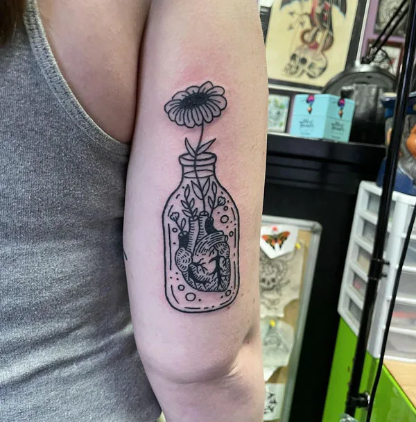 Anatomical heart tattoo 35