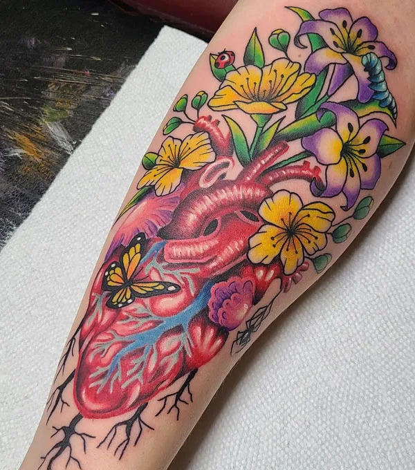 Anatomical heart tattoo 42