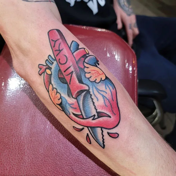 Anatomical heart tattoo 43