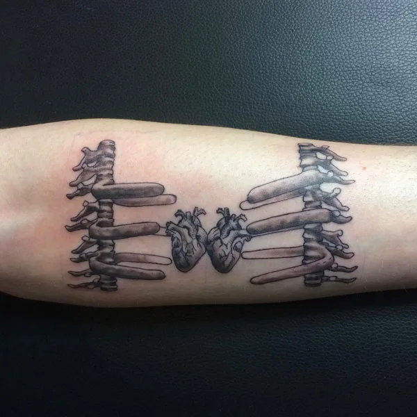 Anatomical heart tattoo 47