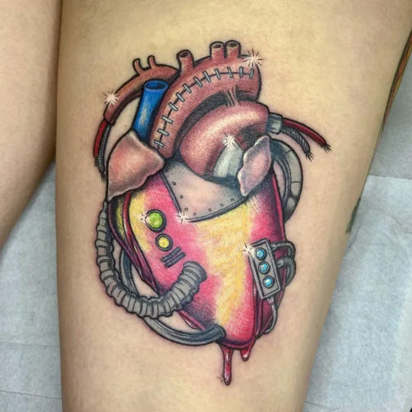 Anatomical heart tattoo 49