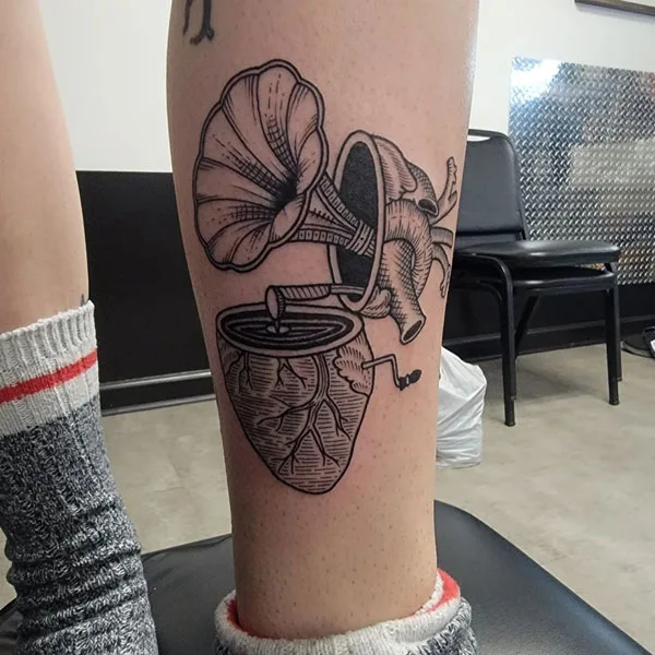 Anatomical heart tattoo 5