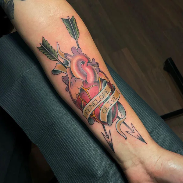 Anatomical heart tattoo 54