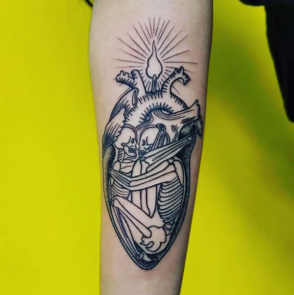 Anatomical heart tattoo 58