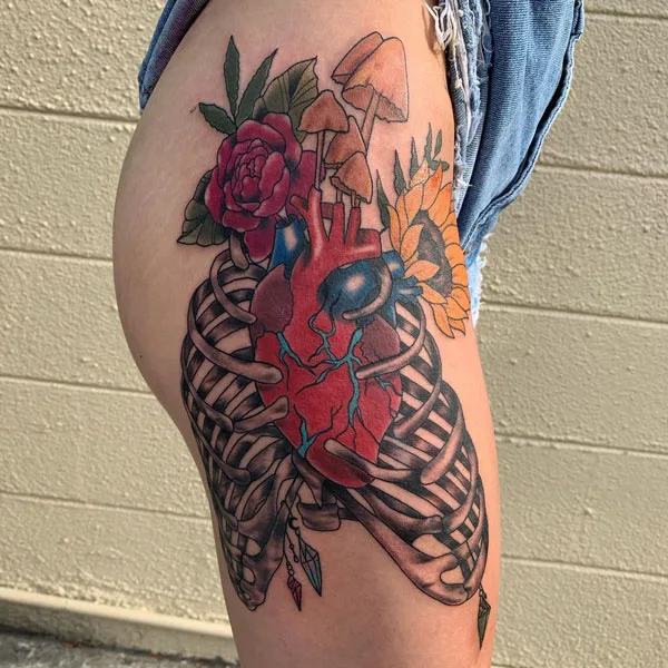 Anatomical heart tattoo 59