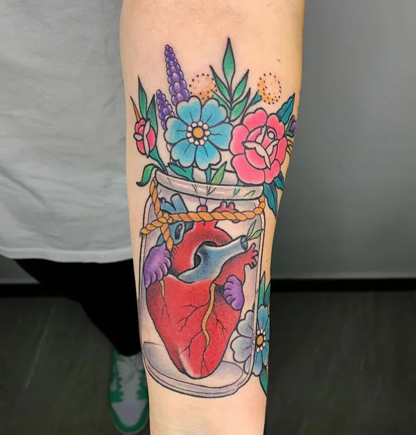 Anatomical heart tattoo 60