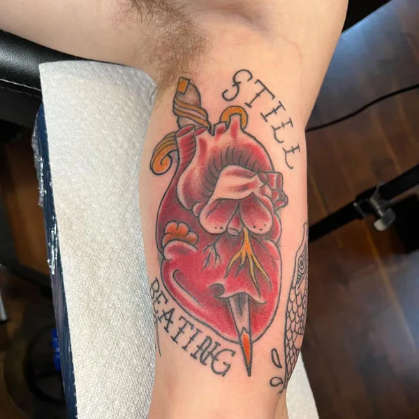 Anatomical heart tattoo 61