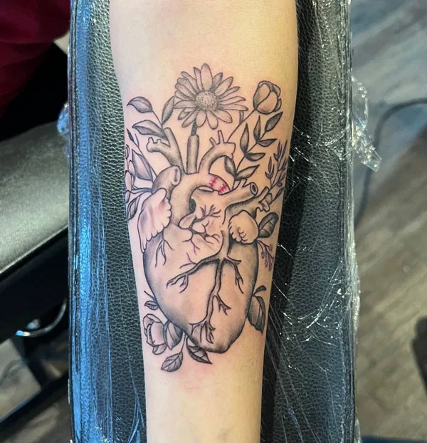 Anatomical heart tattoo 65