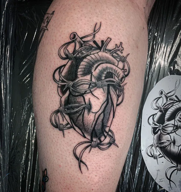 Anatomical heart tattoo 67