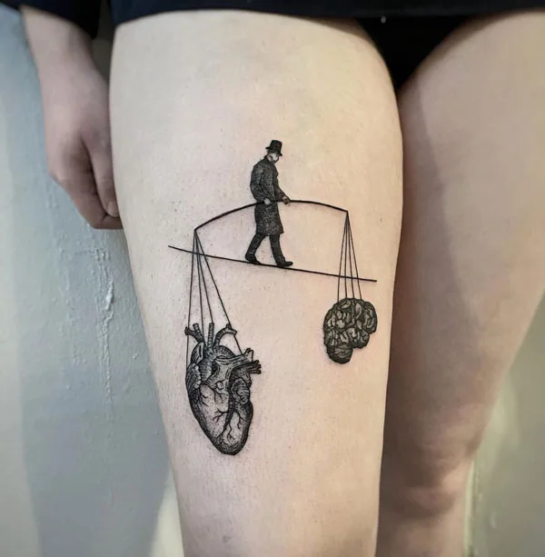 Anatomical heart tattoo 7