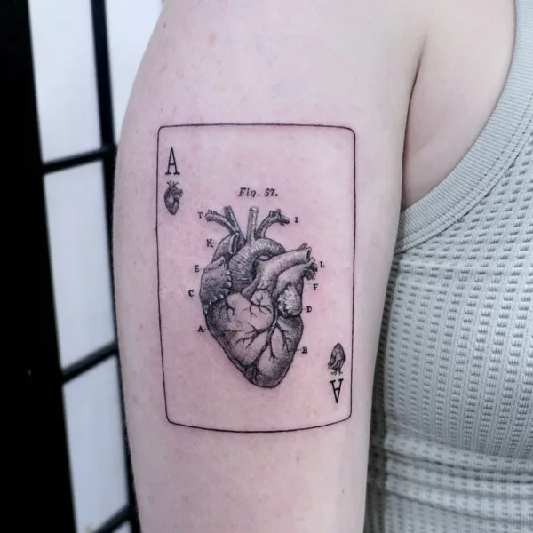 Anatomical heart tattoo 75