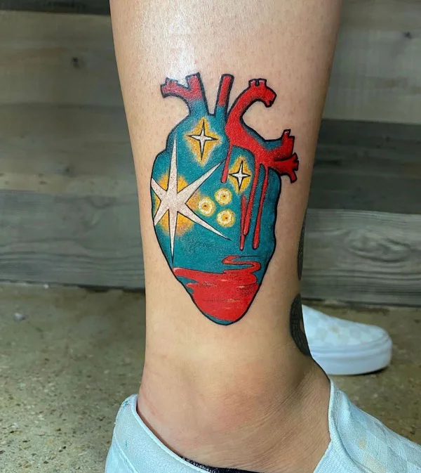 Anatomical heart tattoo 77