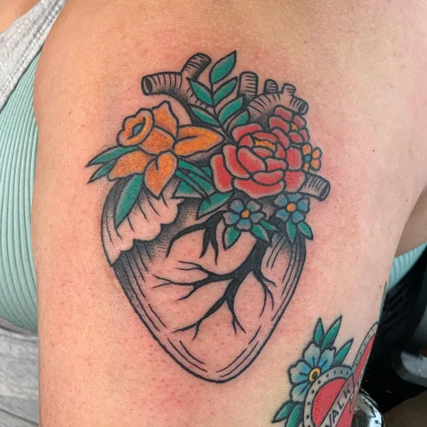 Anatomical heart tattoo 85