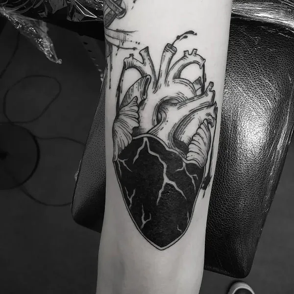 Anatomical heart tattoo 86