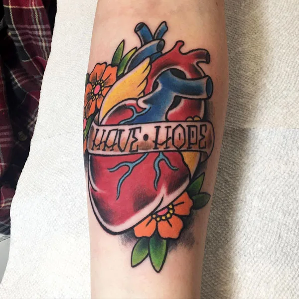 Anatomical heart tattoo 91