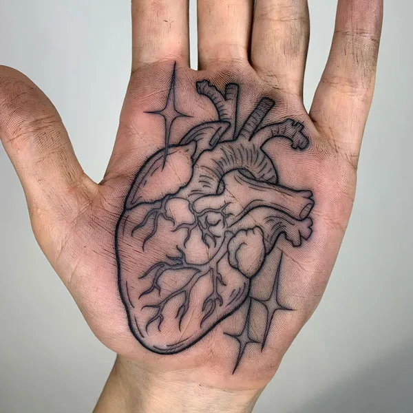 Anatomical heart tattoo 94