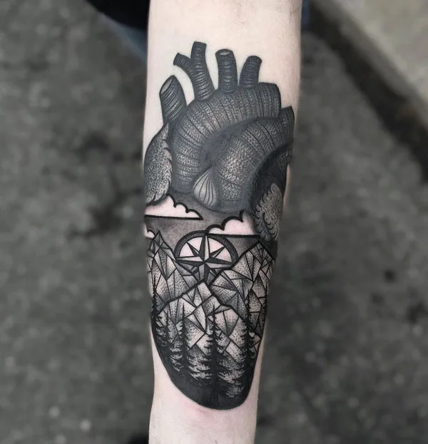 Anatomical heart tattoo 96
