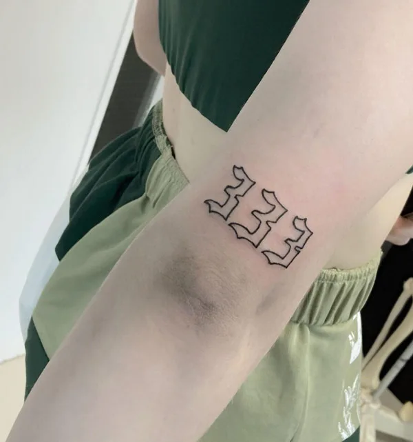Angel Number Tattoo 22