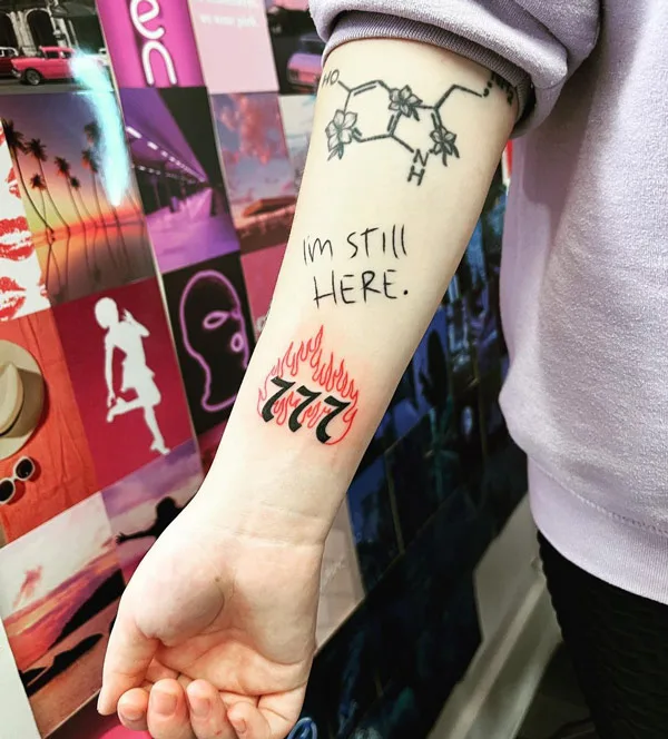 Angel number tattoo 43