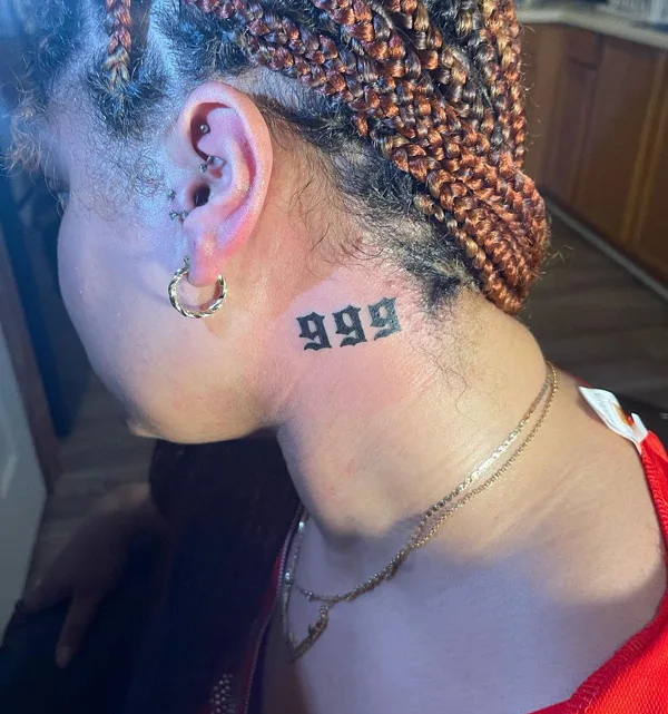 Angel number tattoo 45