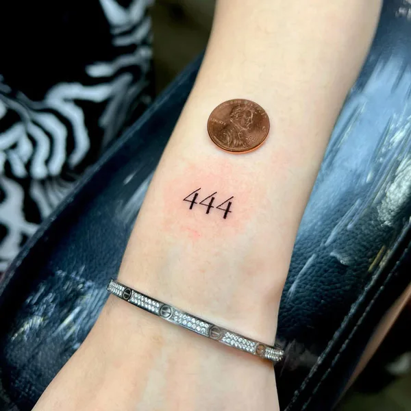 Angel number tattoo 50