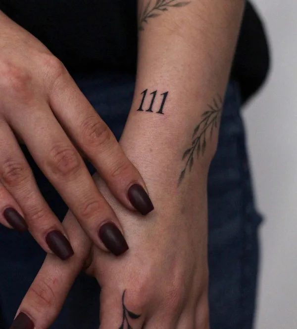 Angel number tattoo 60