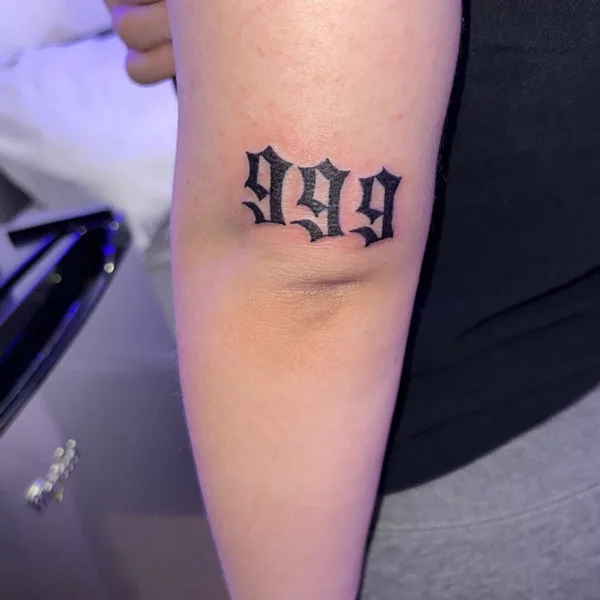 Angel number tattoo 62