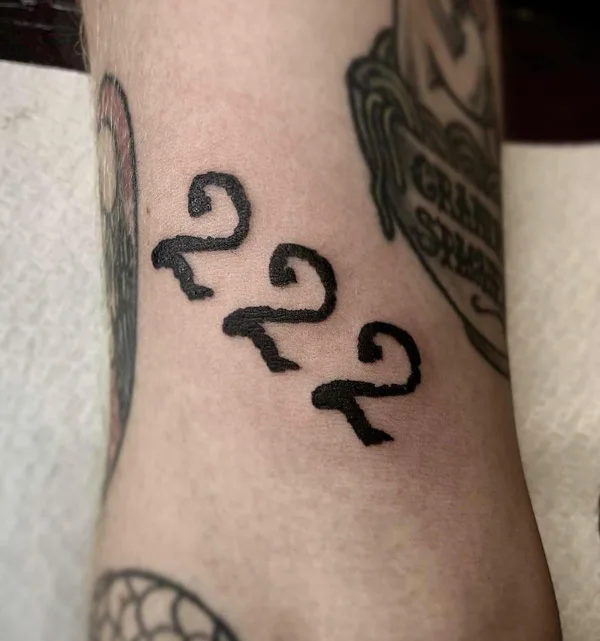 Angel number tattoo 65