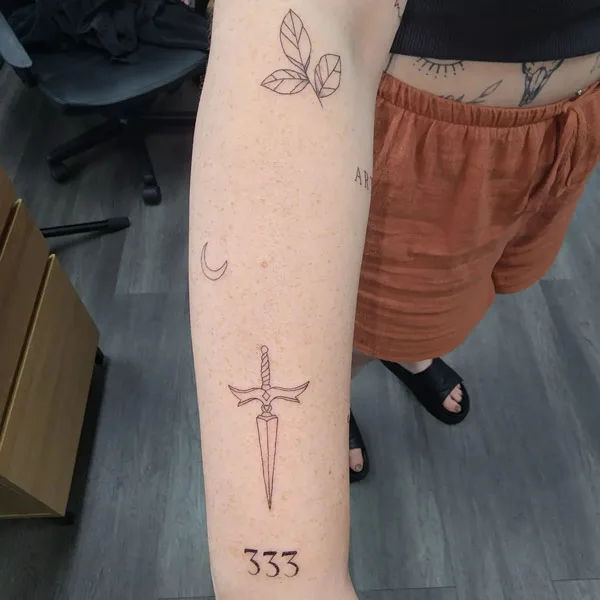 Angel number tattoo 67