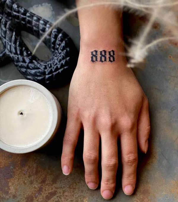 Angel number tattoo 68