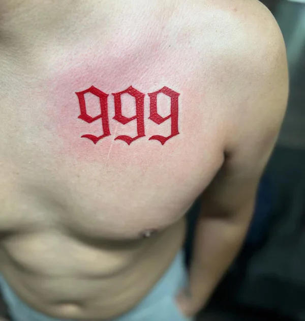 Angel number tattoo 72