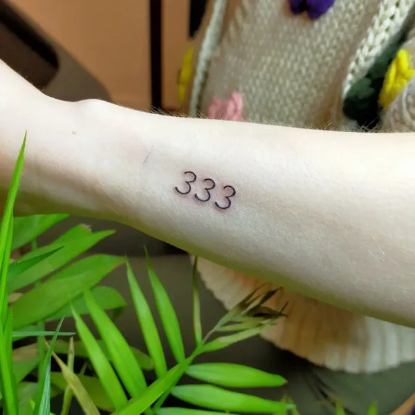 Angel number tattoo 75