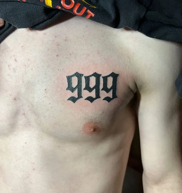 Angel number tattoo 76