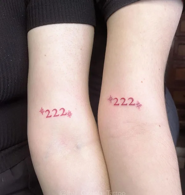 Angel number tattoo 85