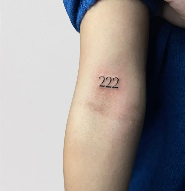 Angel number tattoo 86