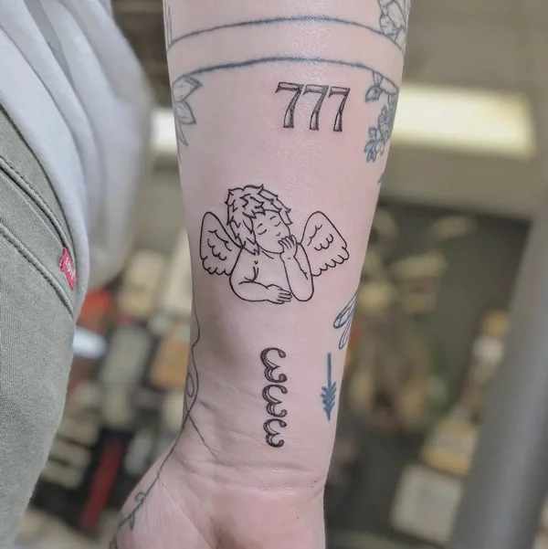 Angel number tattoo 90