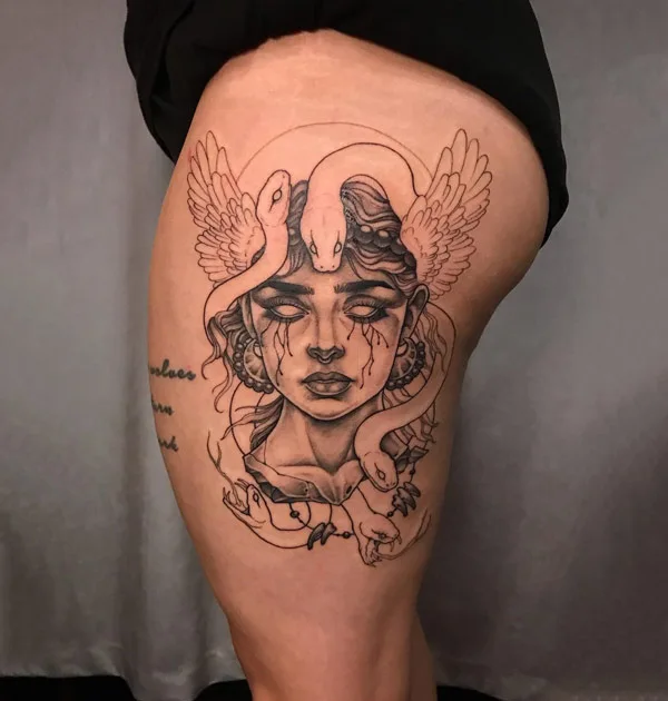 Angel wing Medusa Tattoo
