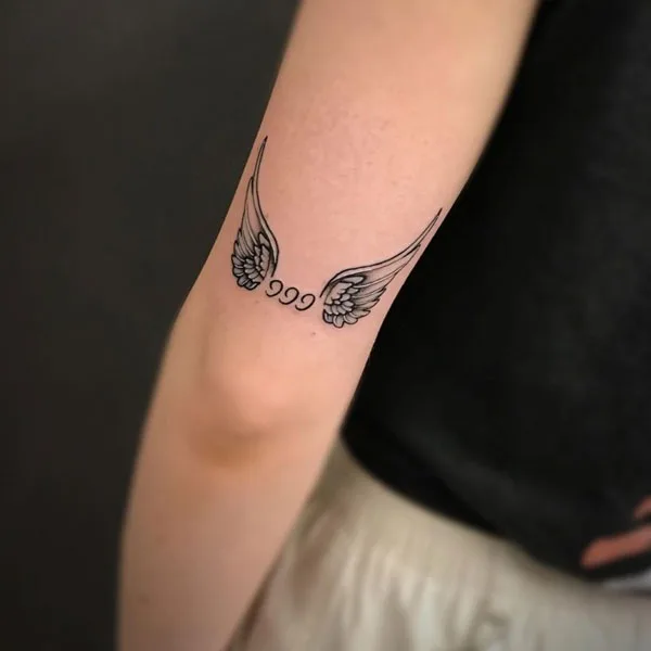 Angel wings 999 tattoo 2