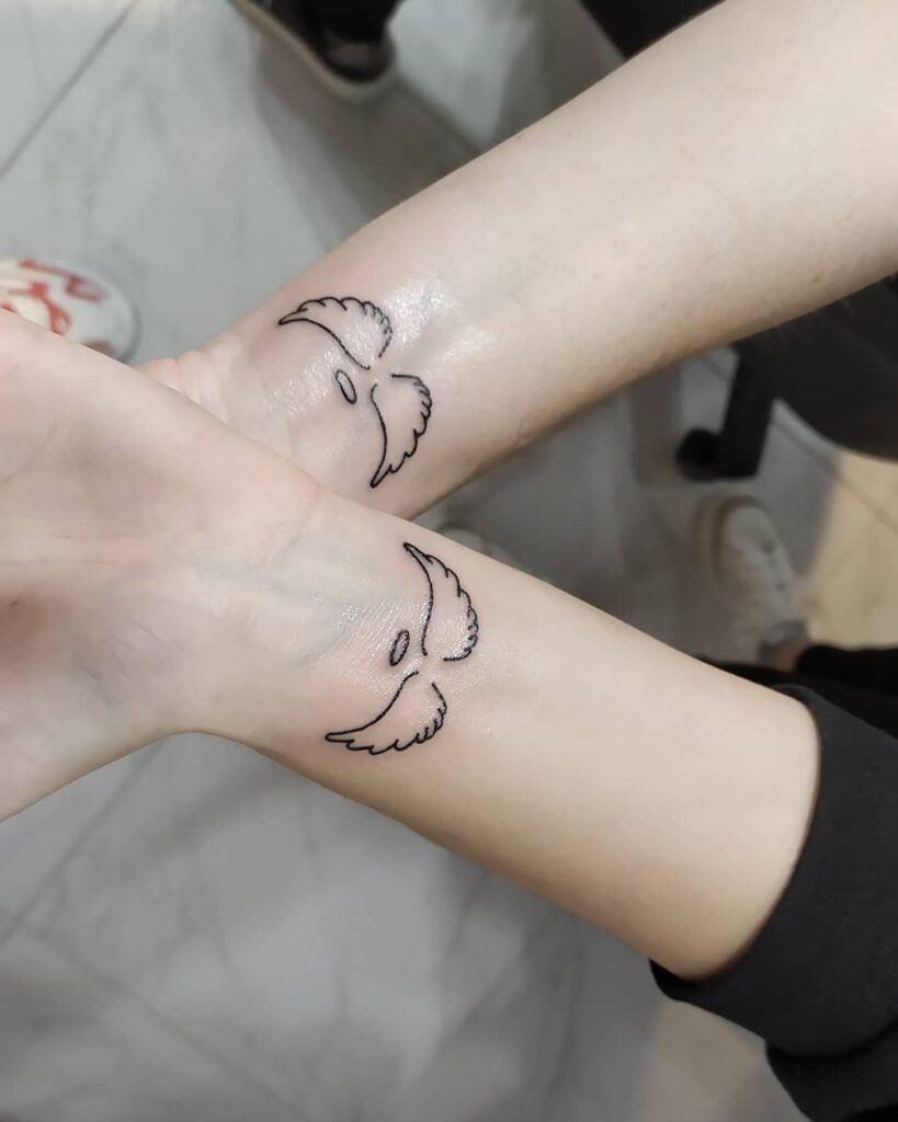 Angel Wings Mother Daughter Tattoos A Tribute to Love and Protection