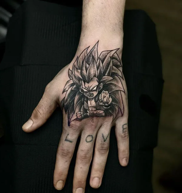 Anime hand tattoo