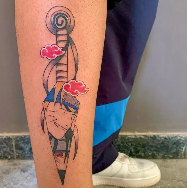 Anime knife tattoo