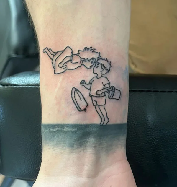 Anime outline tattoo