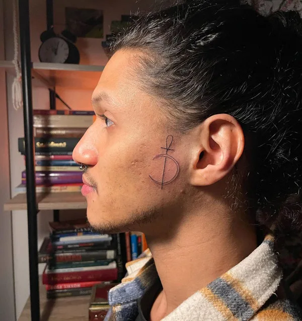 Ankh Face Tattoo 1