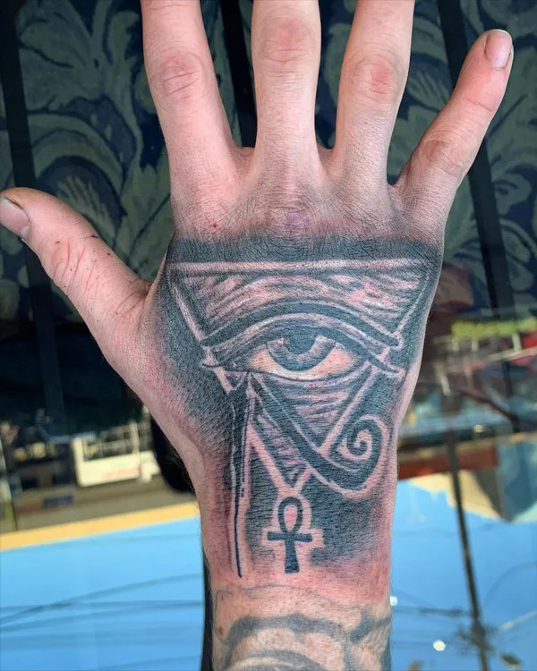 Ankh Hand Tattoo 1