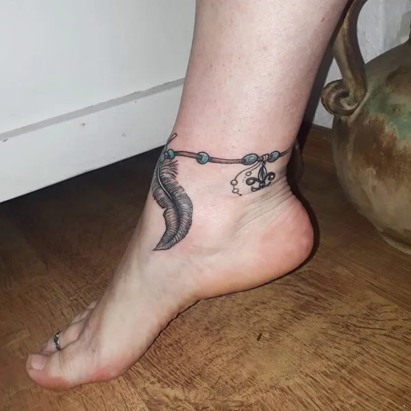Ankle bracelet tattoo 10