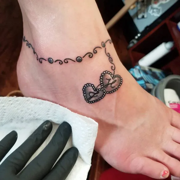 Ankle bracelet tattoo 11
