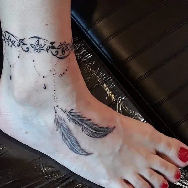 Ankle bracelet tattoo 13