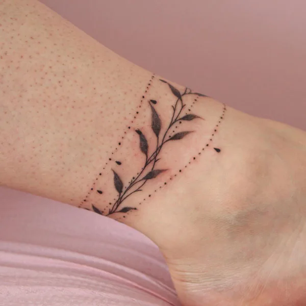 Ankle bracelet tattoo 15