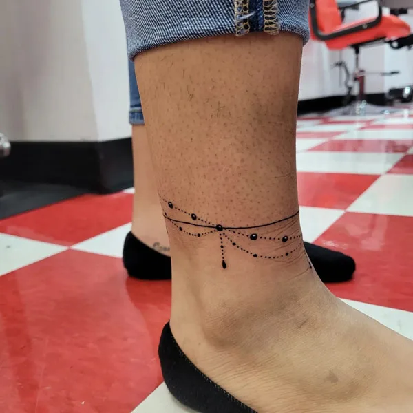 Ankle bracelet tattoo 16
