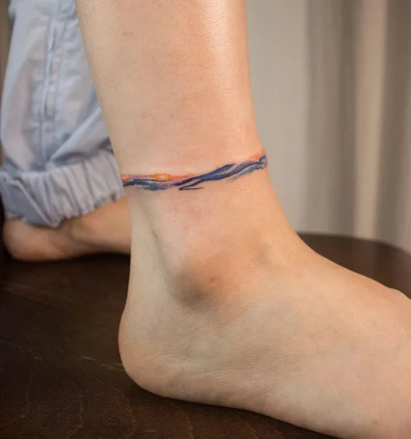 Ankle bracelet tattoo 17